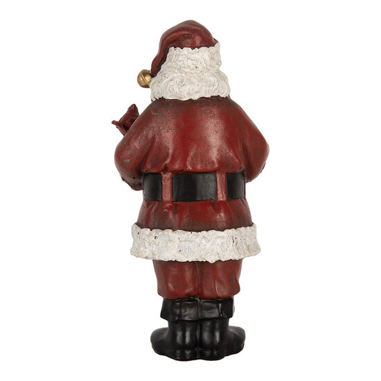 Clayre &amp; Eef   | Kerstdecoratie Kerstman met boek Rood Wit 10x10x21 cm | 6PR5863
