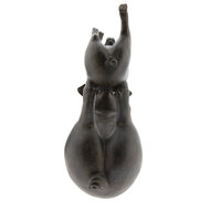 Clayre & Eef | Decoratie Beeld Varken Grijs 27x13x32 cm | 6PR2429