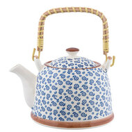Clayre & Eef | Theepot met Filter Blauw 18x14x12 cm / 700 ml | 6CETE0022