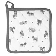 Clayre & Eef | Pannenlap Grijs, Wit 20x20 cm | CAK45