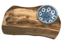 Turquoise blue fine tapasplank met schaaltje | TP.TB.2D | Dishes & Deco 1