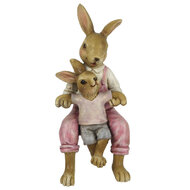 Clayre & Eef | Decoratie Konijn Roze 6x6x15 cm | 6PR3263