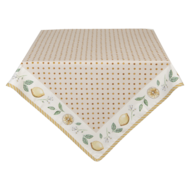 Clayre & Eef | Vierkant Tafelkleed Beige, Geel 100x100 cm | LEL01