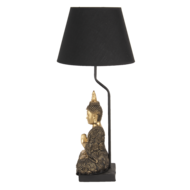 Clayre & Eef | Tafellamp Goudkleurig, Zwart ø 28x60 cm E27/max 1x60W | 6LMC0037
