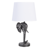 Clayre & Eef | Tafellamp Olifant Zwart, Wit ø 25x41 cm E27/max 1x60W | 6LMC0052