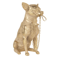 Clayre & Eef | Decoratie Hond Goudkleurig 13x9x18 cm | 6PR3429