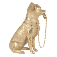 Clayre & Eef | Decoratie Hond Goudkleurig 13x9x18 cm | 6PR3429