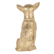Clayre & Eef | Decoratie Hond Goudkleurig 13x9x18 cm | 6PR3429