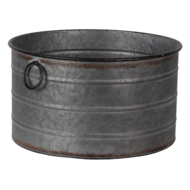 Clayre & Eef | Bloempotten Binnen Set van 3 Grijs ø 51x30 / ø 46x26 / ø 41x23 cm | 6Y4293