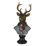 Clayre & Eef | Decoratie Beeld Hert Bruin 10x9x23 cm | 6PR4611