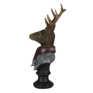 Clayre & Eef | Decoratie Beeld Hert Bruin 10x9x23 cm | 6PR4611
