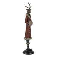Clayre & Eef | Decoratie Beeld Hert Rood 8x8x35 cm | 6PR4618