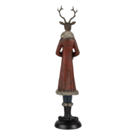 Clayre & Eef | Decoratie Beeld Hert Rood 8x8x35 cm | 6PR4618