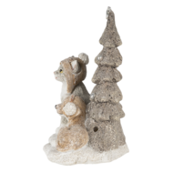 Clayre & Eef | Kerstdecoratie Beeld Honden en kat Wit, Grijs LED 11x9x15 cm | 6PR4628