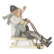 Clayre & Eef | Decoratie Beeld Paar Grijs, Wit 19x14x17 cm | 6PR4660