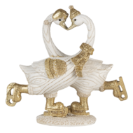 Clayre & Eef | Decoratie Beeld Zwaan Wit, Goudkleurig 18x8x17 cm | 6PR4686