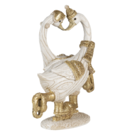 Clayre & Eef | Decoratie Beeld Zwaan Wit, Goudkleurig 18x8x17 cm | 6PR4686