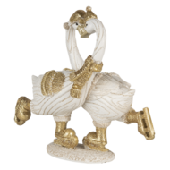 Clayre & Eef | Decoratie Beeld Zwaan Wit, Goudkleurig 18x8x17 cm | 6PR4686