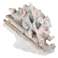 Clayre & Eef | Decoratie Beeld Muis 15x5x11 cm | 6PR4709