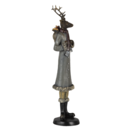Clayre & Eef | Decoratie Beeld Hert Grijs 9x8x36 cm | 6PR4619