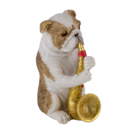 Clayre & Eef | Decoratie Beeld Set van 3 Honden Bruin, Wit 4x6x10 cm | 6PR4684