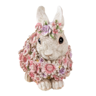 Clayre & Eef | Decoratie Beeld Konijn Wit, Roze 19x12x18 cm | 6PR3333