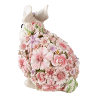 Clayre & Eef | Decoratie Beeld Konijn Wit, Roze 19x12x18 cm | 6PR3333
