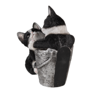 Clayre & Eef | Decoratie Beeld Katten Zwart, Wit 23x13x18 cm | 6PR3335