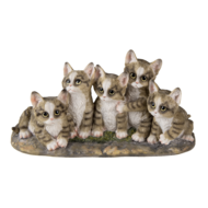 Clayre & Eef | Decoratie Beeld Katten Grijs 32x13x16 cm | 6PR3338