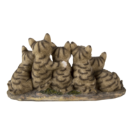 Clayre & Eef | Decoratie Beeld Katten Grijs 32x13x16 cm | 6PR3338