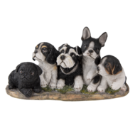 Clayre & Eef | Decoratie Beeld Honden Zwart, Wit 33x12x17 cm | 6PR3340