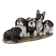 Clayre & Eef | Decoratie Beeld Honden Zwart, Wit 33x12x17 cm | 6PR3340