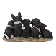 Clayre & Eef | Decoratie Beeld Honden Zwart, Wit 33x12x17 cm | 6PR3340
