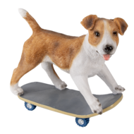 Clayre & Eef | Decoratie Beeld Hond Bruin, Wit 18x9x18 cm | 6PR3349