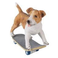Clayre & Eef | Decoratie Beeld Hond Bruin, Wit 18x9x18 cm | 6PR3349