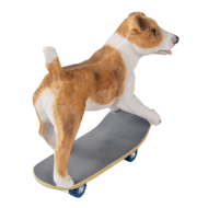 Clayre & Eef | Decoratie Beeld Hond Bruin, Wit 18x9x18 cm | 6PR3349