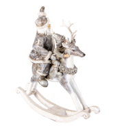Clayre & Eef | Kerstdecoratie Beeld Kerstman Grijs 20x7x22 cm | 6PR3475