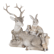 Clayre & Eef | Decoratie Beeld Hert Grijs 20x10x16 cm | 6PR4651