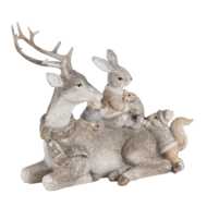 Clayre & Eef | Decoratie Beeld Hert Grijs 20x10x16 cm | 6PR4651