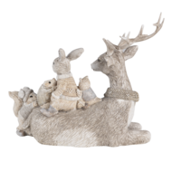 Clayre & Eef | Decoratie Beeld Hert Grijs 20x10x16 cm | 6PR4651