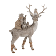 Clayre & Eef | Decoratie Beeld Hert Grijs 20x8x25 cm | 6PR4652