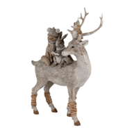 Clayre & Eef | Decoratie Beeld Hert Grijs 20x8x25 cm | 6PR4652