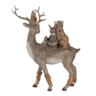 Clayre & Eef | Decoratie Beeld Hert Grijs 20x8x25 cm | 6PR4652