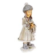 Clayre & Eef | Decoratie Beeld Meisje Grijs, Wit 8x7x19 cm | 6PR4667