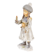 Clayre & Eef | Decoratie Beeld Meisje Grijs, Wit 8x7x19 cm | 6PR4667
