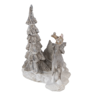 Clayre & Eef | Decoratie Beeld Kat en Hond Grijs, Beige, Wit 16x10x15 cm LED | 6PR4631