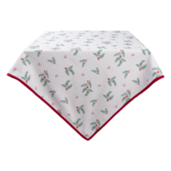 Clayre & Eef | Vierkant Tafelkleed Wit, Rood, Groen 100x100 cm | HCH01
