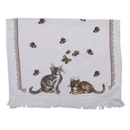 Clayre &amp; Eef   | Gastendoekje Wit, Bruin, Zwart 40x66 cm | CT014