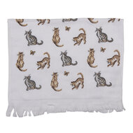 Clayre & Eef | Gastendoekje Wit, Grijs 40x66 cm | CT015