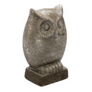 Clayre & Eef | Decoratie Beeld Uil Grijs 15x10x23 cm | 6CE1306